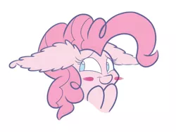 Size: 1280x960 | Tagged: safe, artist:heir-of-rick, derpibooru import, pinkie pie, pony, blush sticker, blushing, bust, colored sketch, cute, diapinkes, impossibly large ears, portrait, simple background, solo, white background