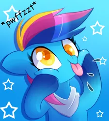 Size: 631x700 | Tagged: safe, artist:blazemizu, derpibooru import, oc, oc:lightning moon, unofficial characters only, pony, derp, silly, silly pony, solo, tongue out