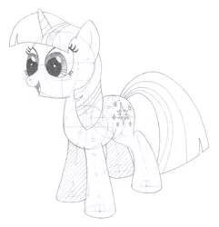 Size: 1182x1228 | Tagged: safe, artist:aafh, derpibooru import, twilight sparkle, pony, monochrome, solo, traditional art, unicode
