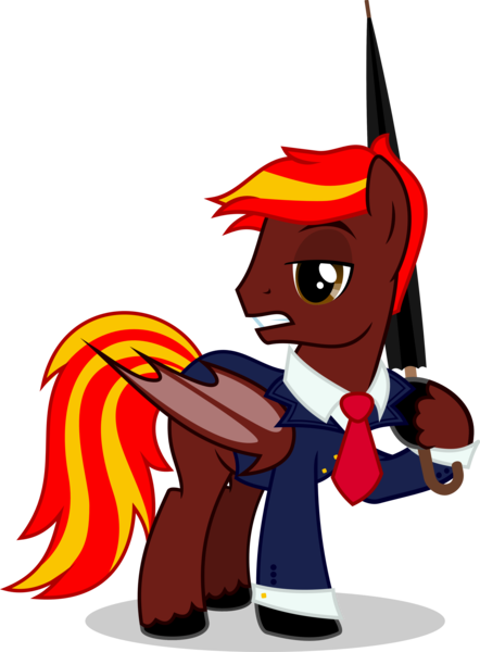 Size: 2945x4000 | Tagged: safe, artist:topas-art, derpibooru import, oc, oc:alan gracewolf, unofficial characters only, bat pony, pony, bat pony oc, clothes, commission, crossover, kingsman: the secret service, male, simple background, solo, spy, suit, transparent background, umbrella, vector