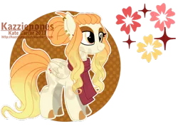 Size: 1024x741 | Tagged: safe, artist:kazziepones, derpibooru import, oc, oc:sun blossom, unofficial characters only, pegasus, pony, clothes, female, mare, reference sheet, scarf, simple background, solo, transparent background