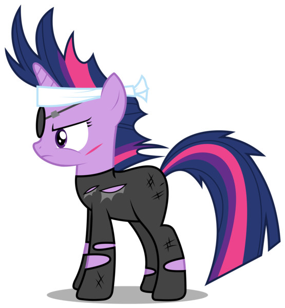 Size: 2777x3000 | Tagged: safe, artist:brony-works, derpibooru import, twilight sparkle, pony, unicorn, eyepatch, female, future twilight, high res, mare, scar, simple background, solo, transparent background, unicorn twilight, vector