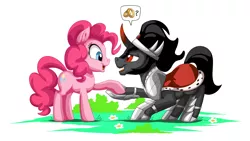 Size: 2560x1440 | Tagged: safe, artist:mysticalpha, derpibooru import, king sombra, pinkie pie, pony, crack shipping, female, male, marriage proposal, ring, shipping, sombrapie, straight, thought bubble, wedding ring