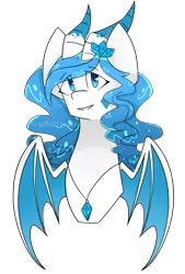 Size: 1700x2520 | Tagged: safe, artist:dragonpilyale, derpibooru import, oc, unofficial characters only, dracony, hybrid, pony, female, horn, looking at you, mare, simple background, smiling, solo, transparent background