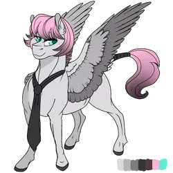 Size: 720x720 | Tagged: safe, artist:bijutsuyoukai, derpibooru import, oc, oc:sweet harmony, unofficial characters only, pegasus, pony, magical lesbian spawn, male, necktie, offspring, parent:fluttershy, parent:octavia melody, parents:fluttertavia, reference sheet, simple background, solo, stallion, transparent background
