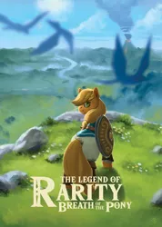 Size: 762x1070 | Tagged: safe, artist:eosphorite, derpibooru import, applejack, earth pony, pony, crossover, female, grass, looking at you, looking back, mare, nintendo, scenery, smiling, solo, the legend of zelda, the legend of zelda: breath of the wild