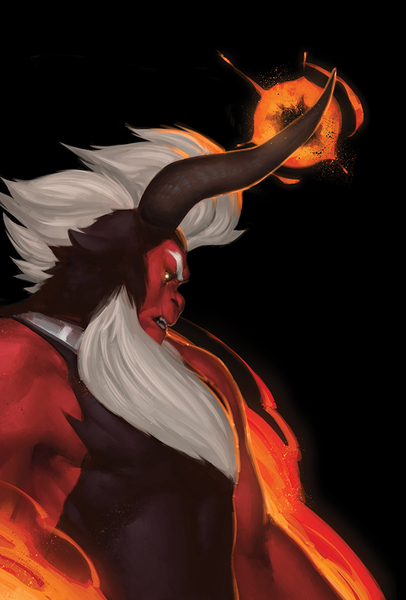 Size: 630x930 | Tagged: artist:eosphorite, beard, black background, dead source, derpibooru import, facial hair, horn, looking at you, lord tirek, magic, male, safe, simple background, solo