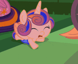 Size: 322x265 | Tagged: safe, color edit, derpibooru import, edit, edited screencap, editor:watermelon changeling, screencap, princess flurry heart, twilight sparkle, twilight sparkle (alicorn), alicorn, pony, a flurry of emotions, animated, color cycling, colored, crying, diaper, fussing, gif, headbang, hue, loop, party hard, ponyville hospital, solo focus, wat