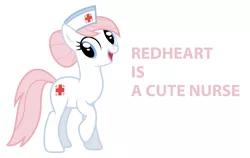 Size: 1460x920 | Tagged: safe, derpibooru import, nurse redheart, earth pony, pony, cute, heartabetes, image macro, meme, old cutie mark, simple background, solo, truth, white background