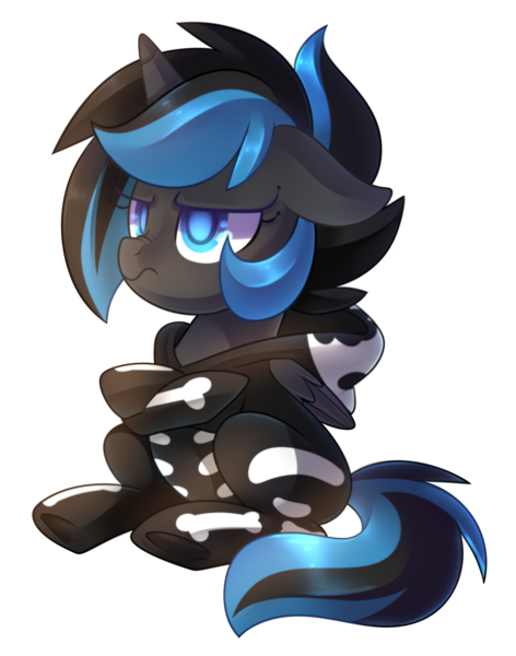 Size: 2100x2672 | Tagged: safe, artist:drawntildawn, derpibooru import, oc, oc:ebony, unofficial characters only, alicorn, pony, alicorn oc, clothes, costume, simple background, skeleton costume, solo, transparent background