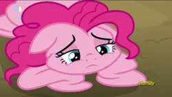 Size: 1920x1080 | Tagged: safe, derpibooru import, screencap, pinkie pie, pony, rock solid friendship, deflated, deflation, discovery family logo, sad, solo