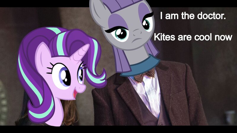 Size: 1920x1080 | Tagged: safe, derpibooru import, maud pie, starlight glimmer, pony, rock solid friendship, clara oswin oswald, doctor who, eleventh doctor