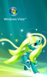 Size: 720x1184 | Tagged: safe, artist:damagek, derpibooru import, ponified, pony, unicorn, female, mare, solo, windows, windows vista