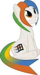 Size: 717x1348 | Tagged: safe, artist:shitigal-artust, derpibooru import, ponified, earth pony, pony, female, mare, multicolored iris, simple background, solo, transparent background, windows, windows 98