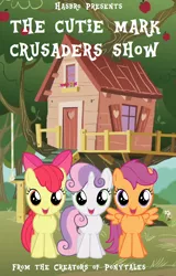 Size: 796x1240 | Tagged: artist needed, safe, derpibooru import, edit, apple bloom, scootaloo, sweetie belle, pony, series:pony tales, cutie mark crusaders, show, spinoff