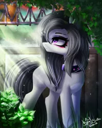 Size: 1356x1701 | Tagged: safe, artist:likelike1, derpibooru import, oc, unofficial characters only, earth pony, pony, choker, eyeshadow, female, makeup, mare, solo