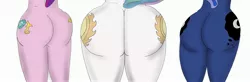 Size: 3071x1008 | Tagged: anthro, artist:boman100, ass, both cutie marks, butt, butt only, derpibooru import, female, females only, large butt, line-up, lovebutt, moonbutt, nudity, plotline, princess cadance, princess celestia, princess luna, shading, simple background, suggestive, sunbutt, the ass was fat, white background