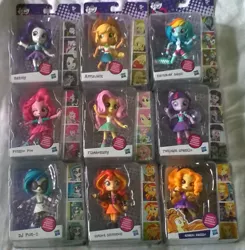 Size: 881x900 | Tagged: safe, derpibooru import, official, adagio dazzle, applejack, fluttershy, pinkie pie, rainbow dash, rarity, sunset shimmer, twilight sparkle, vinyl scratch, equestria girls, clothes, collection, doll, equestria girls minis, irl, mane six, photo, skirt, toy