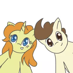 Size: 500x500 | Tagged: safe, artist:poundcakemlp2000, artist:tastypony, derpibooru import, pound cake, pumpkin cake, pegasus, pony, unicorn, adorable face, cake twins, colt, cute, duo, duo male and female, female, filly, foal, looking at you, male, older, older pound cake, older pumpkin cake, poundabetes, pumpkinbetes, puppy dog eyes, simple background, white background