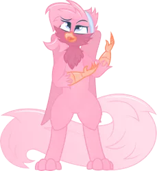 Size: 2659x2907 | Tagged: safe, artist:plone, derpibooru import, oc, unofficial characters only, gryphon, pony, bipedal, fluffy tail, high res, simple background, solo, transparent background, vector