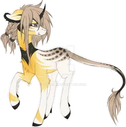 Size: 900x908 | Tagged: safe, artist:tinuleaf, derpibooru import, oc, unofficial characters only, classical unicorn, original species, unicorn, cloven hooves, curved horn, leonine tail, simple background, solo, transparent background, unshorn fetlocks, watermark, wildling unicorn