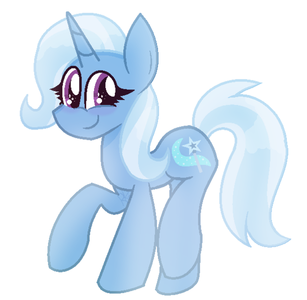 Size: 620x606 | Tagged: safe, artist:rainbowkittyy, derpibooru import, trixie, pony, unicorn, smiling, solo