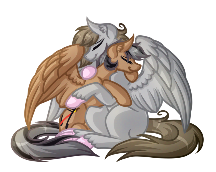 Size: 4001x3193 | Tagged: safe, artist:amazing-artsong, derpibooru import, oc, oc:artsong, oc:digital dusk, unofficial characters only, pegasus, pony, absurd resolution, eyes closed, female, high res, hug, male, mare, simple background, stallion, transparent background