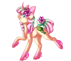 Size: 2300x2000 | Tagged: safe, artist:immagoddampony, derpibooru import, oc, oc:lily, unofficial characters only, orbite, original species, pony, unicorn, curved horn, female, high res, mare, raised hoof, raised leg, simple background, solo, transparent background
