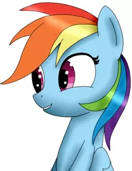 Size: 447x578 | Tagged: safe, artist:aneonart, derpibooru import, rainbow dash, pony, bust, portrait, simple background, solo, white background