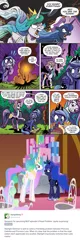 Size: 759x2280 | Tagged: safe, derpibooru import, princess celestia, princess luna, alicorn, pony, a royal problem, spoiler:comic, bitchlestia, female, mare, royal sisters fighting