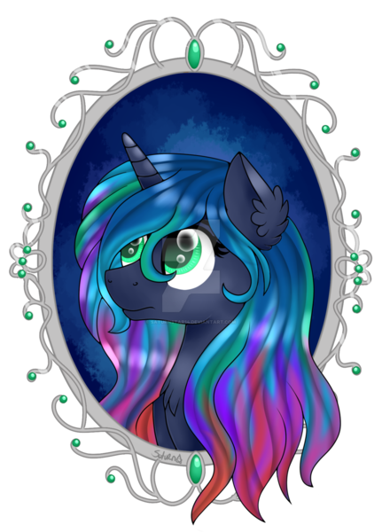 Size: 1024x1425 | Tagged: safe, artist:saturnstar14, derpibooru import, oc, unofficial characters only, pony, beautiful, bust, multicolored hair, portrait, silver, solo, watermark