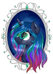 Size: 1024x1425 | Tagged: safe, artist:saturnstar14, derpibooru import, oc, unofficial characters only, pony, beautiful, bust, multicolored hair, portrait, silver, solo, watermark