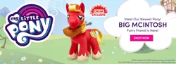 Size: 960x350 | Tagged: safe, derpibooru import, big macintosh, earth pony, pony, build-a-bear, horse collar, irl, male, my little pony logo, photo, plushie, solo, stallion, unshorn fetlocks