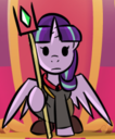 Size: 106x128 | Tagged: safe, artist:pandramodo, derpibooru import, starlight glimmer, alicorn, pony, alicornified, communism, picture for breezies, race swap, smol, solo, stalin glimmer, starlicorn, supreme, the great dictator, xk-class end-of-the-world scenario