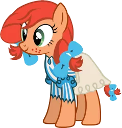 Size: 678x709 | Tagged: safe, artist:raindashesp, derpibooru import, ponified, earth pony, pony, clothes, female, freckles, mare, mascot, simple background, transparent background, vector, wendy thomas, wendy's