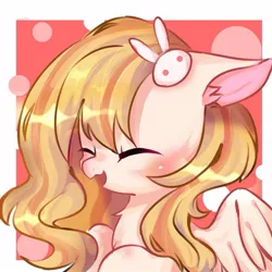 Size: 1377x1377 | Tagged: safe, artist:nitrogenowo, derpibooru import, oc, unofficial characters only, pegasus, pony, cute, eyes closed, female, mare, ocbetes, smiling, solo