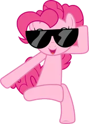 Size: 7000x9714 | Tagged: safe, artist:luckreza8, derpibooru import, pinkie pie, earth pony, pony, absurd resolution, female, fresh princess of friendship, looking at you, mare, parody, simple background, smiling, solo, sunglasses, the fresh prince of bel-air, transparent background, vector