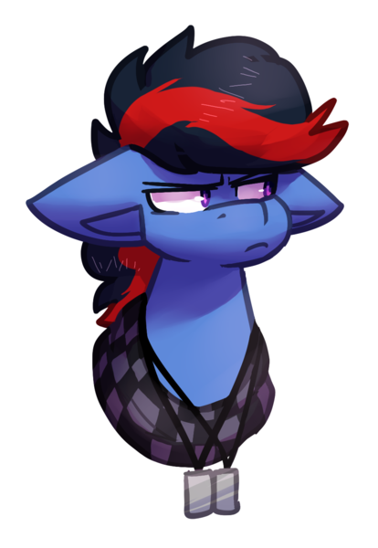 Size: 945x1369 | Tagged: safe, artist:crownedspade, derpibooru import, oc, oc:dj scratchjack, unofficial characters only, pony, bust, floppy ears, male, portrait, simple background, solo, stallion, transparent background