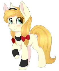 Size: 1192x1440 | Tagged: safe, artist:adostume, derpibooru import, oc, oc:vive, unofficial characters only, pony, unicorn, bow, clothes, female, hair bow, looking at you, maid, mare, simple background, solo, transparent background