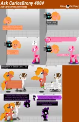 Size: 5754x8865 | Tagged: safe, artist:carloscreations, derpibooru import, oc, oc:carlosbrony, oc:cipcy, oc:drive, oc:felicity, oc:strike, oc:terra, unofficial characters only, pony, absurd resolution, askcarlosbrony&friends, gradient background, tumblr, vector