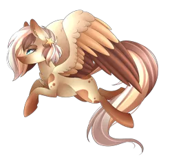 Size: 3000x2744 | Tagged: safe, artist:scarlet-spectrum, derpibooru import, oc, oc:heavenly hazelnut, unofficial characters only, pony, art trade, flying, simple background, solo, transparent background