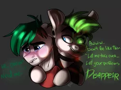 Size: 1491x1111 | Tagged: safe, artist:swoopypoolin, derpibooru import, oc, ponified, unofficial characters only, pony, antisepticeye, crying, jacksepticeye, male, simple background, stallion, youtuber