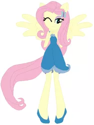 Size: 423x561 | Tagged: safe, artist:selenaede, artist:user15432, derpibooru import, fluttershy, fairy, human, equestria girls, crossover, disney, disney fairies, fairies are magic, fairy wings, humanized, ponied up, silvermist, simple background, solo, white background, winged humanization, wings