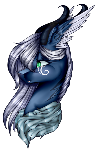 Size: 697x1096 | Tagged: safe, artist:xxmissteaxx, derpibooru import, oc, unofficial characters only, draconequus, pony, bust, female, portrait, simple background, solo, transparent background