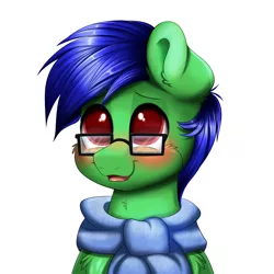 Size: 2000x2000 | Tagged: safe, artist:confetticakez, derpibooru import, oc, unofficial characters only, pony, blushing, commission, cute, gift art, glasses, male, ocbetes, smiling, solo, stallion