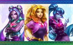 Size: 1443x900 | Tagged: safe, artist:imdrunkontea, derpibooru import, edit, adagio dazzle, aria blaze, sonata dusk, equestria girls, rainbow rocks, beautiful, jewelry, nail polish, pendant, the dazzlings, wallpaper