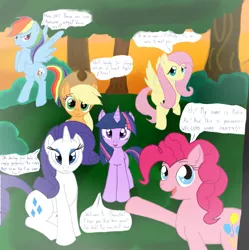 Size: 1529x1536 | Tagged: artist needed, safe, color edit, derpibooru import, edit, applejack, fluttershy, pinkie pie, rainbow dash, rarity, twilight sparkle, twilight sparkle (alicorn), alicorn, earth pony, pegasus, pony, unicorn, afterlife, angel, colored, feels, female, good end, halo, heaven, implied angel, implied death, looking at you, mane six, mare, offscreen character, pov, sad, the equestria after death