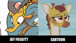 Size: 767x436 | Tagged: artist:jay fosgitt, clementine, comic drama, comparison, derpibooru import, duck, elephant, fluttershy leans in, fosgitt drama, giraffe, idw, idw drama, safe, spoiler:comic, spoiler:comic54