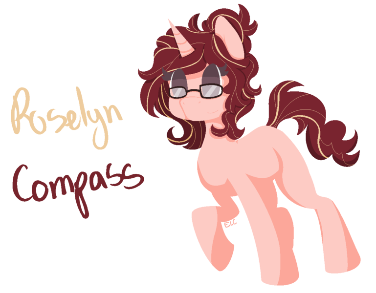 Size: 1344x1048 | Tagged: artist needed, safe, derpibooru import, oc, oc:roselyn compass, unofficial characters only, pony, unicorn, female, glasses, lineless, mare, simple background, solo, wattpad, white background