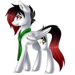 Size: 2622x2626 | Tagged: safe, artist:scarlet-spectrum, derpibooru import, oc, unofficial characters only, pegasus, pony, clothes, male, scarf, simple background, smiling, solo, stallion, transparent background